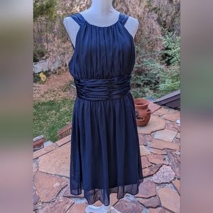 Suite 7 Navy Chiffon Dress Size 10, NWOT